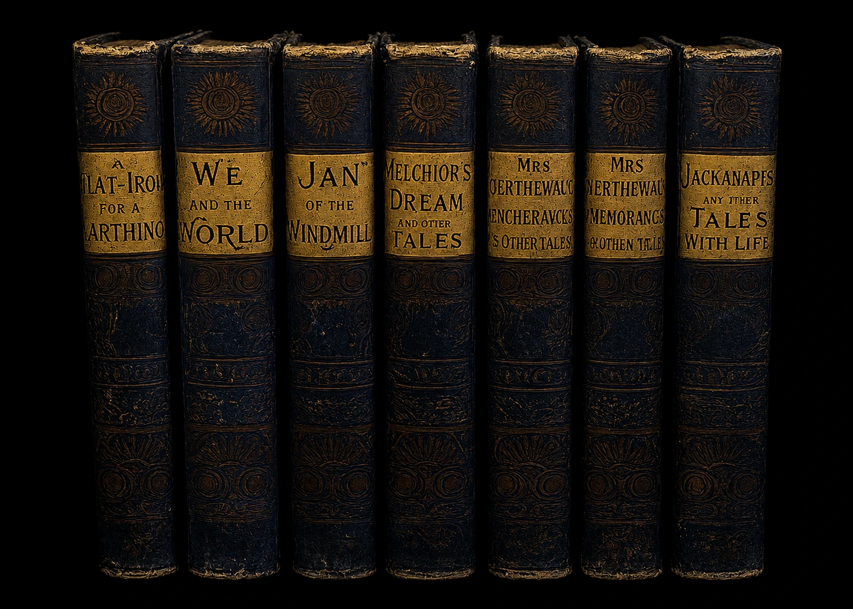 Antieke Engelse boeken op zwarte achtergrond als beeld voor Engels.
